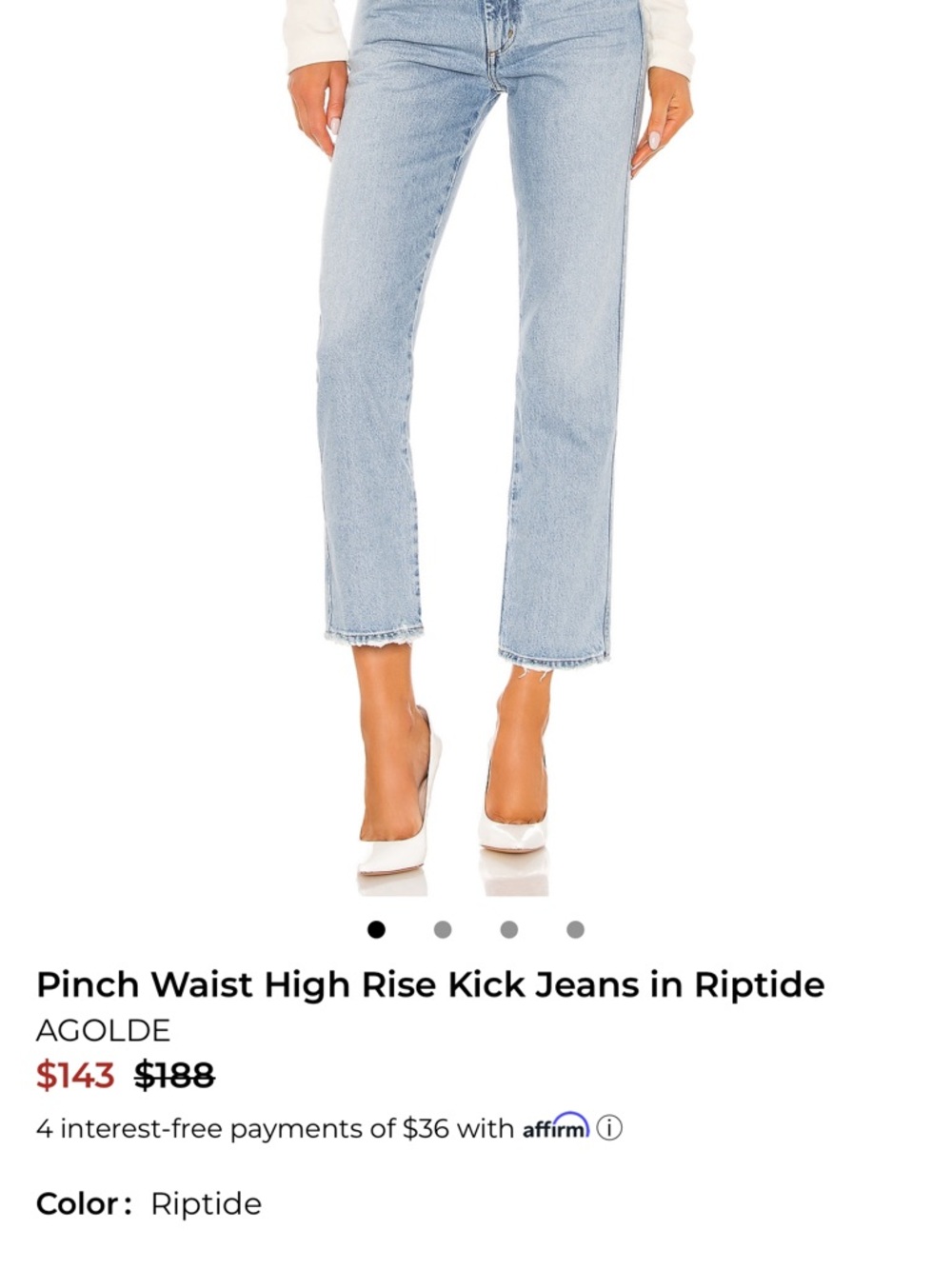 Agolde High-Rise Kick Jeans in Light Blue Riptide Wash